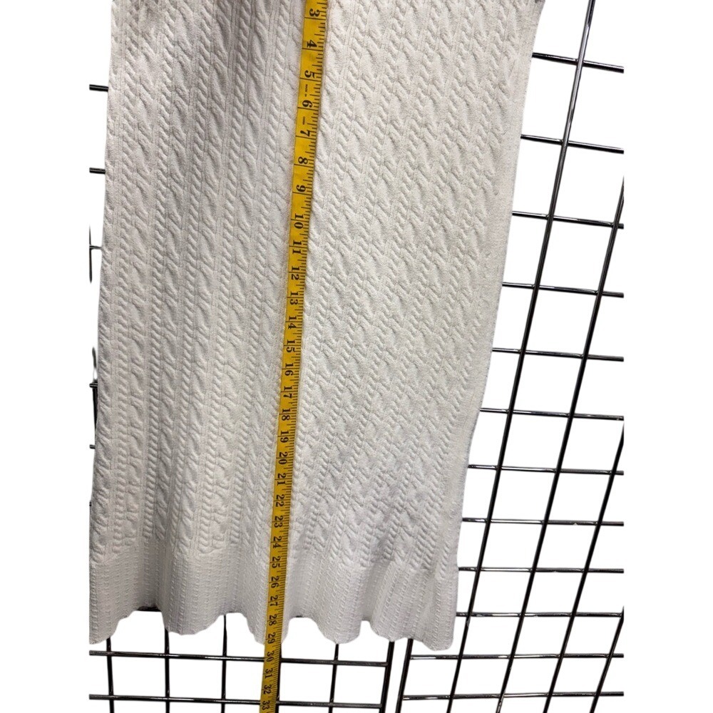 NWT Rebecca Taylor White Cable Knit Midi skirt in chalk white size Large - Picture 6 of 9